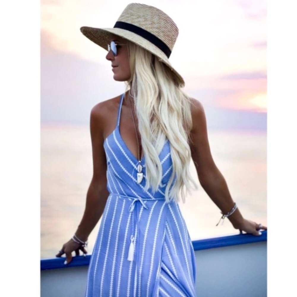 Vacation ✳️ striped  V neck stripe dress - Picture 4 of 8